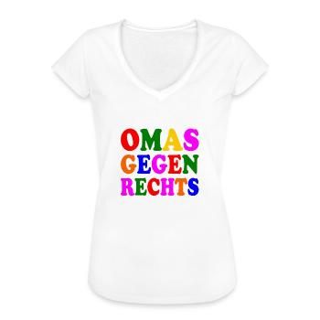 Omas gegen rechts - Frauen Vintage T-Shirt - Weiß - Vorne