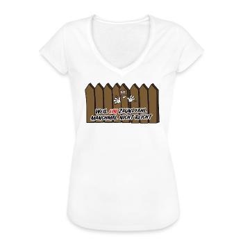 Ein Wink mit dem Zaunpfahl Comic Zeichnung - Frauen Vintage T-Shirt - Weiß - Vorne