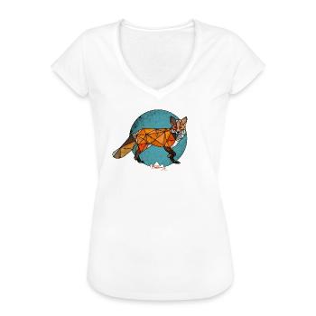 fox - Frauen Vintage T-Shirt - Weiß - Vorne