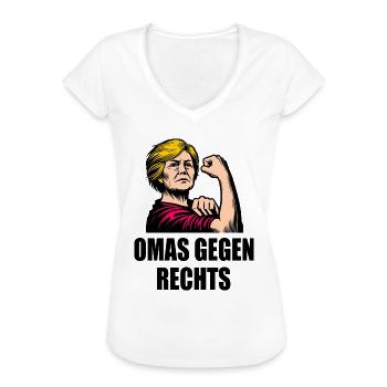 Omas gegen rechts - Frauen Vintage T-Shirt - Weiß - Vorne