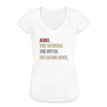 Tante die Frau der Mythos der schlechte Einfluss - Frauen Vintage T-Shirt - Weiß - Vorne