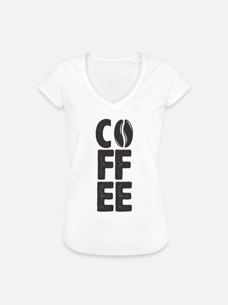 Kaffee - Frauen Vintage T-Shirt - Weiß