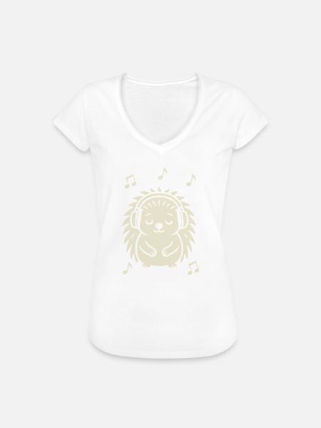 Friedlicher Igel beim Musikhören - Frauen Vintage T-Shirt -