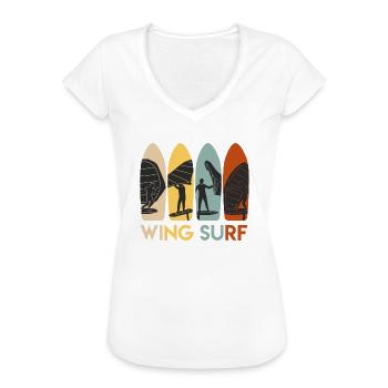 Wing Surf WIng Foil Retro Wingfoiling - Frauen Vintage T-Shirt - Weiß - Vorne
