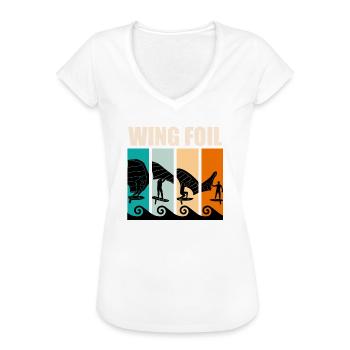 Retro Wing Surf Wing Foil Wing Foil - Frauen Vintage T-Shirt - Weiß - Vorne