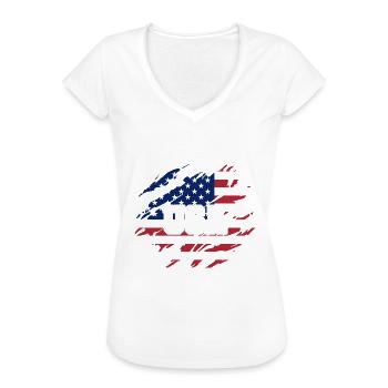 Amerika Patriot - Frauen Vintage T-Shirt - Weiß - Vorne