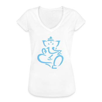 ELEFANT GANESHA - Frauen Vintage T-Shirt - Weiß - Vorne