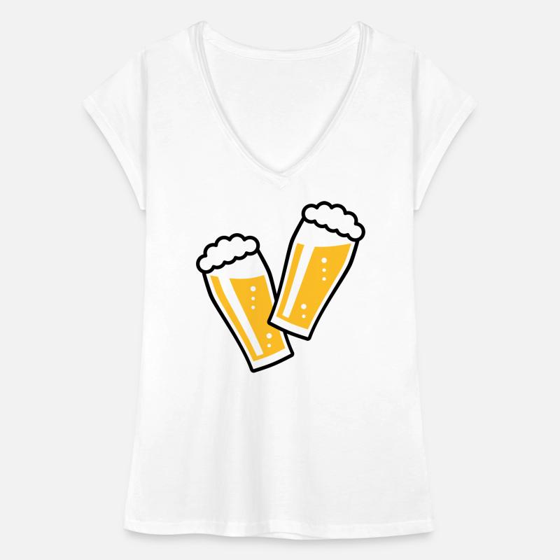 2 Biergläser Stoßen An (Bier / Willibecher / 2C) Frauen Vintage T-Shirt