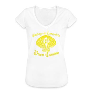 Jakobsweg Muschel Pilger Camino - Frauen Vintage T-Shirt - Weiß - Vorne
