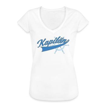 Kapitän Boot Motorboot - Frauen Vintage T-Shirt - Weiß - Vorne