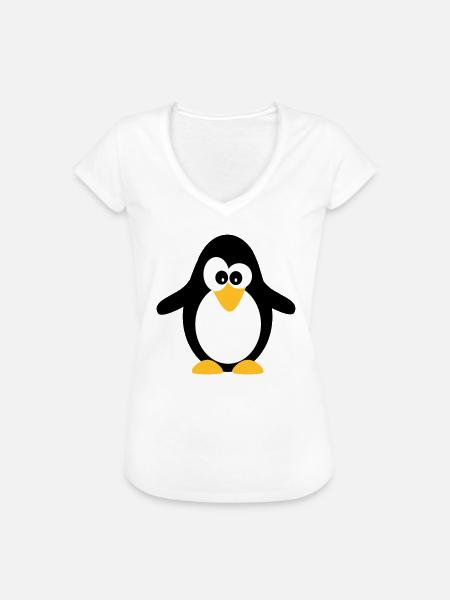 Pingouin - T-shirt vintage Femme - blanc