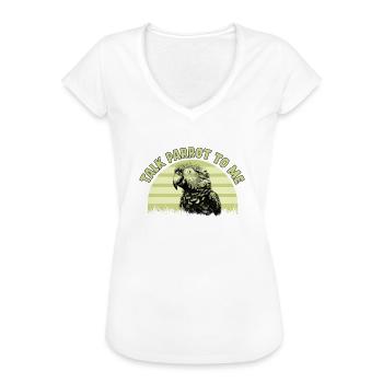 Perruche Perruche Oiseau Perruche Propriétaire - T-shirt vintage Femme - blanc - Devant - Danielle (179cm)