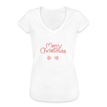 Strass Weihnachtsfeier einzigartiges Design - Frauen Vintage T-Shirt - Weiß - Vorne