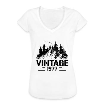 T-Shirt VINTAGE 1977 - Frauen Vintage T-Shirt - Weiß - Vorne