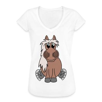 Poney amical - T-shirt vintage Femme - blanc - Devant - Danielle (179cm)