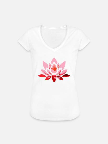 Lotus Blüte - Frauen Vintage T-Shirt - Weiß
