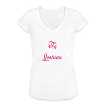 Lesbe - Frauen Vintage T-Shirt - Weiß - Vorne