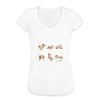 Pferdeyoga Yoga Pferde Reiter - Frauen Vintage T-Shirt - Weiß - Vorne