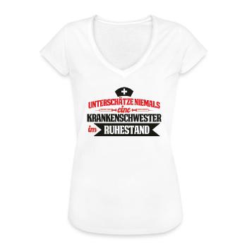 Krankenschwester im Ruhestand Rente Oma - Frauen Vintage T-Shirt - Weiß - Vorne