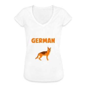 Deutscher Schäferhund - Frauen Vintage T-Shirt - Weiß - Vorne