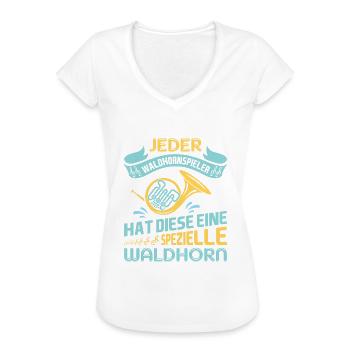 Waldhorn Waldhornspieler Hornist - Frauen Vintage T-Shirt - Weiß - Vorne