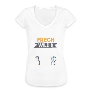 10 Jahre Geburtstag Junge Mädchen Pinguin - Frauen Vintage T-Shirt - Weiß - Vorne
