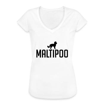 Maltipoo Raza de perro Perros Wilsigns - Camiseta vintage mujer - blanco - delante