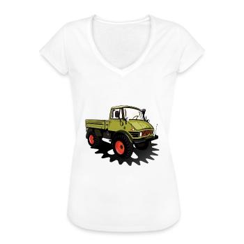 Unimog - Oldtimer - Offroad - Dispositif moteur universel - T-shirt vintage Femme - blanc - Devant - Danielle (179cm)