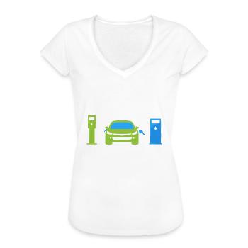 Team Plug-In-Hybrid: Grünes Fahren - Frauen Vintage T-Shirt - Weiß - Vorne