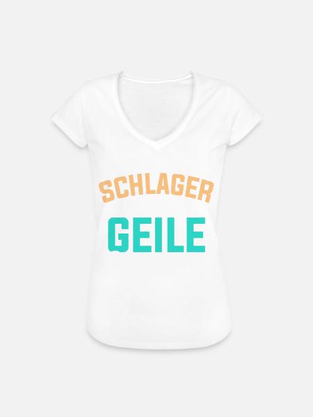 Schlager - Frauen Vintage T-Shirt - Weiß
