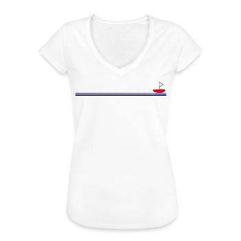 Segeln mit kleinem roten Segelboot - Frauen Vintage T-Shirt - Weiß - Vorne - Danielle (179cm)