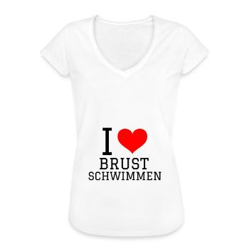 Swimming Saying Funny I Love Breaststroke - Women's Vintage T-Shirt - white - Front - Danielle (179cm)