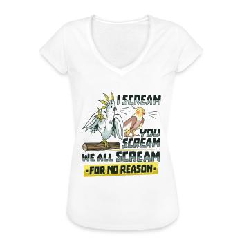 Tropischer Vogel Schrei Papageien Kakadu - Frauen Vintage T-Shirt - Weiß - Vorne - Danielle (179cm)