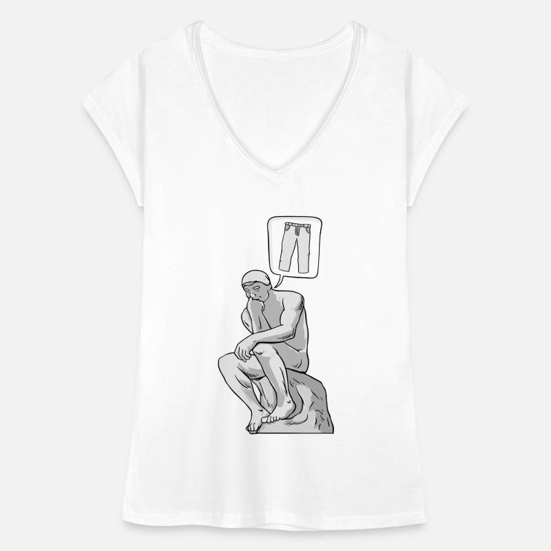 Thinker Statue Pants Design for a Philosopher Women's Vintage T-Shirt