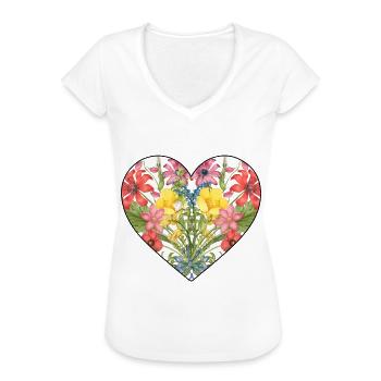 Fleurs sauvages Fleurs - T-shirt vintage Femme - blanc - Devant - Danielle (179cm)
