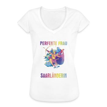 Saarland Saarländerin Saarländer Spruch - Frauen Vintage T-Shirt - Weiß - Vorne