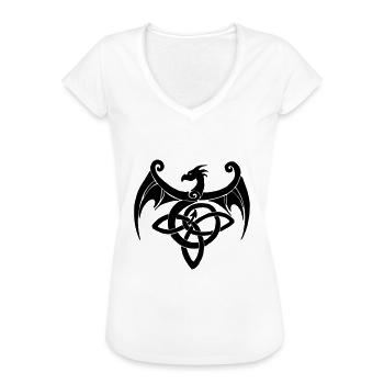 Celtic dragon - Women's Vintage T-Shirt - white - Front - Danielle (179cm)