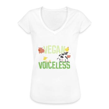 Vegan for the Voiceless - Frauen Vintage T-Shirt - Weiß - Vorne