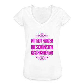 nur Mut - Frauen Vintage T-Shirt - Weiß - Vorne