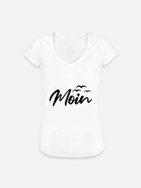 Moin Möwen - Frauen Vintage T-Shirt - Weiß