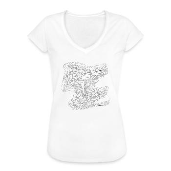 Berg Höhenlinien - Frauen Vintage T-Shirt - Weiß - Vorne - Danielle (179cm)
