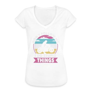 Nicht folgen Bikerin oder Biker eine Motorrad - Frauen Vintage T-Shirt - Weiß - Vorne