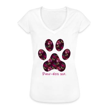 Pfotenabdruck, Pfotenliebhaber - Frauen Vintage T-Shirt - Weiß - Vorne