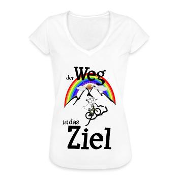Der Weg ist das Ziel MTB - Frauen Vintage T-Shirt - Weiß - Vorne