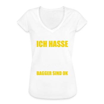 Bagger Maschinenführer Arbeit Beruf Job Gala bau - Frauen Vintage T-Shirt - Weiß - Vorne