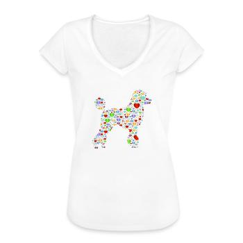 Pudel-Herzen - Frauen Vintage T-Shirt - Weiß - Vorne