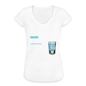 Ouzo Sommelier Saufen JGA Männertag Party - Frauen Vintage T-Shirt - Weiß - Vorne