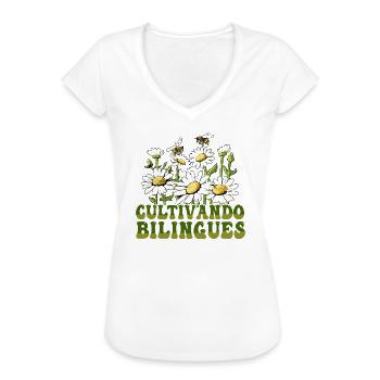 Cultivando Bilingües Spanischlehrer - Frauen Vintage T-Shirt - Weiß - Vorne
