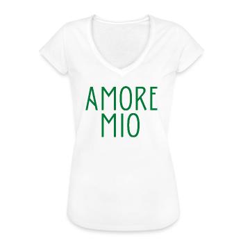 AMORE MIO idée cadeau citation italien mon amour - T-shirt vintage Femme - blanc - Devant