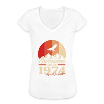Großartig seit 1974 Jahrgang Vintage Geburtstag - Frauen Vintage T-Shirt - Weiß - Vorne